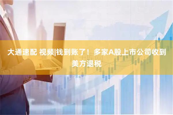 大通速配 视频|钱到账了！多家A股上市公司收到美方退税
